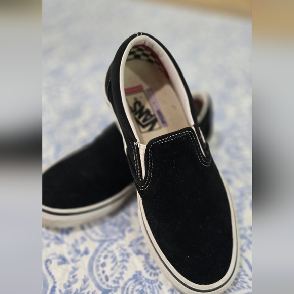 Vans Black Slip-On Loafers with Classic Design Suede Size 7 Man - Picture 1 of 8